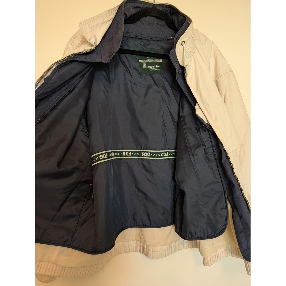 Vintage London Fog Harrington Bomber Jacket Zip Out Liner Beige Mens Size Large - Picture 4 of 13